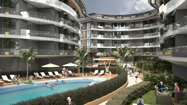 Fotoğraf: Best Home Oba Kompleksinde Havuz Manzaralı Yeni 1+1 Daire Oba'da, Oba (4)