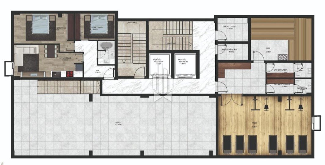 Apartment with a bedroom and an American kitchen-living room, Mahmutlar 5