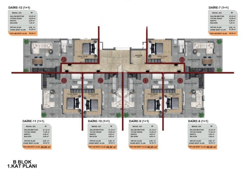 Апартаменты топ-планировки в зелёном жилом комплексе, Оба 11
