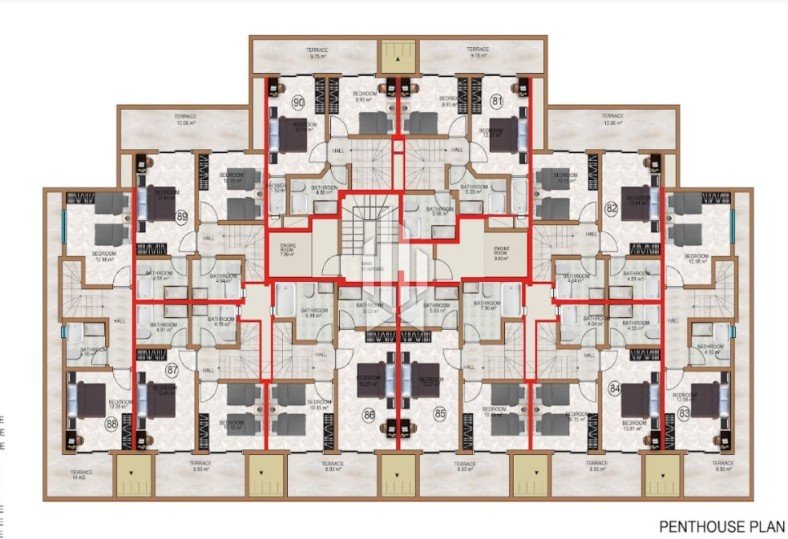 Пентхаус с тремя спальнями в комплексе с богатой инфраструктурой, Авсаллар 27
