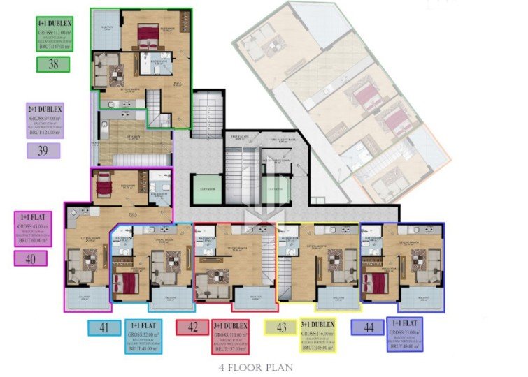 Просторные апартаменты на двух уровнях в новом проекте, Махмутлар 7