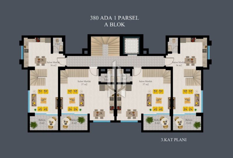 Квартира с двумя отдельными спальнями в люкс-комплексе, Каргыджак 20