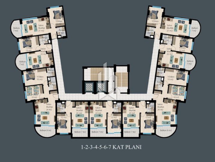 Квартира удобной планировки в новейшем проекте, Демирташ 26