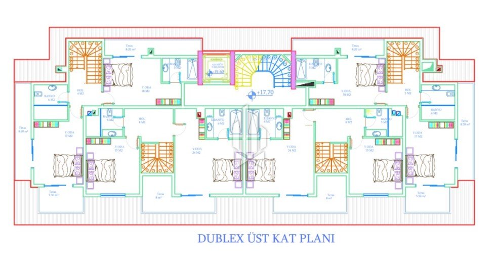 Дуплекс/пентхаус с тремя спальнями в новом проекте, Авсаллар 6