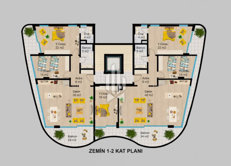 Просторные апартаменты в премиальном комплексе, Каргыджак 28