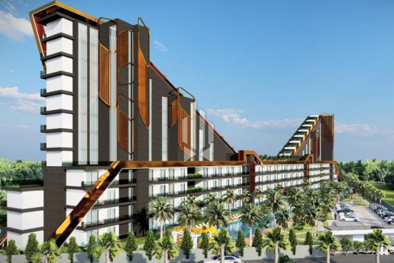 Apartment 2+1 with a huge terrace near the beaches of Lara, Altintash