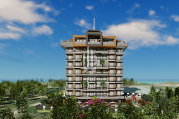 Duplex penthouse with separate kitchen and living room in a comfortable complex, Avsallar