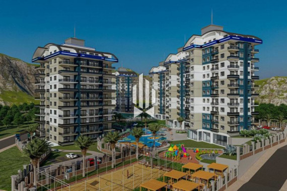 Duplex penthouse with two bedrooms and a kitchen-living room in a new complex, Oba