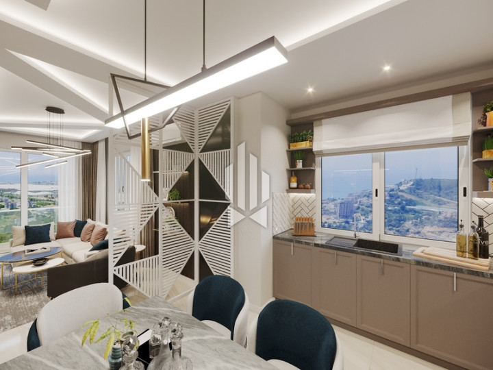 Просторные двухуровневые апартаменты с великолепным панорамным видом, Демирташ 10