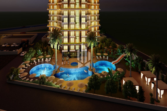 Стильный пентхаус с тремя спальнями и американской кухней-гостиной в престижном комплексе, Махмутлар