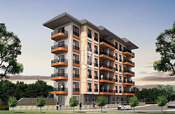 One-level apartments in a modern complex, Mahmutlar