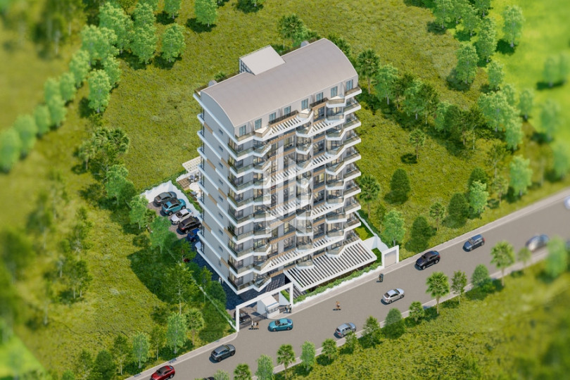 Line apartments in the center of the popular area, Mahmutlar 4