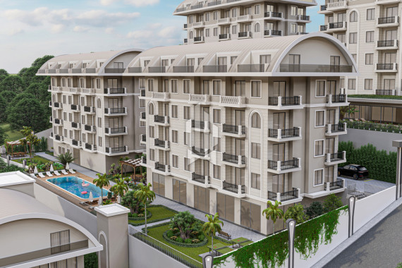 Apartment with two bedrooms, kitchen-living room and lounge area