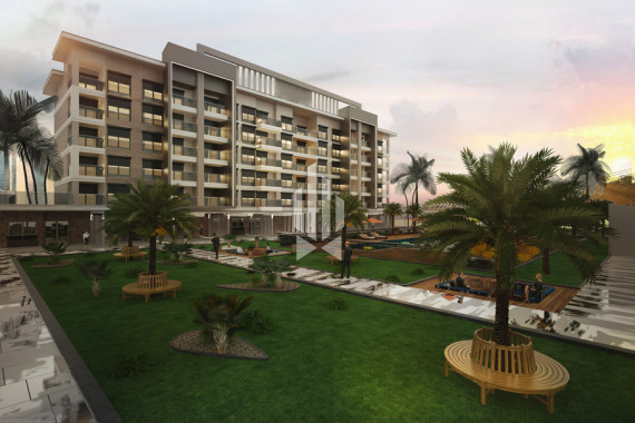 Linear apartment with a spacious terrace in a private garden