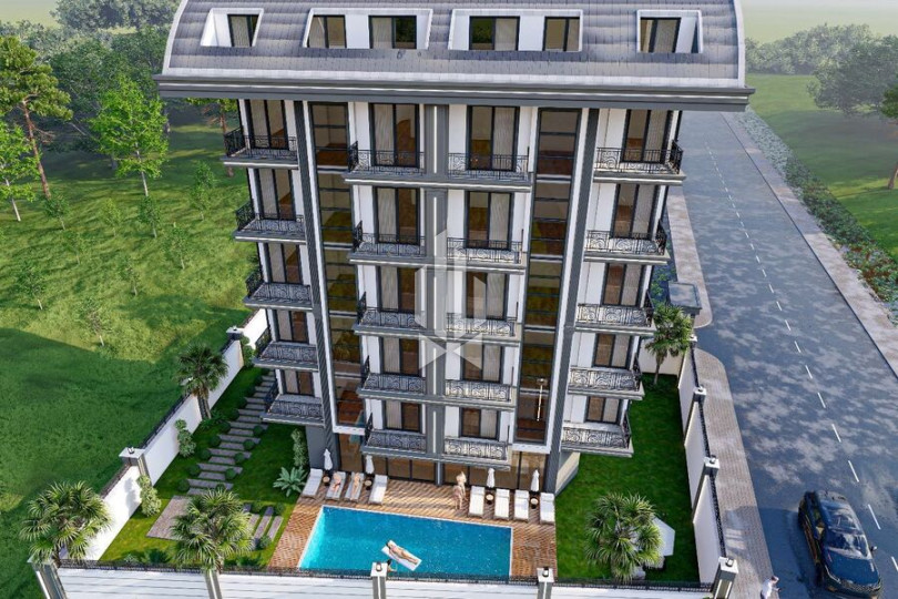 Linear apartments 1000 meters from the popular Incekum beach 9