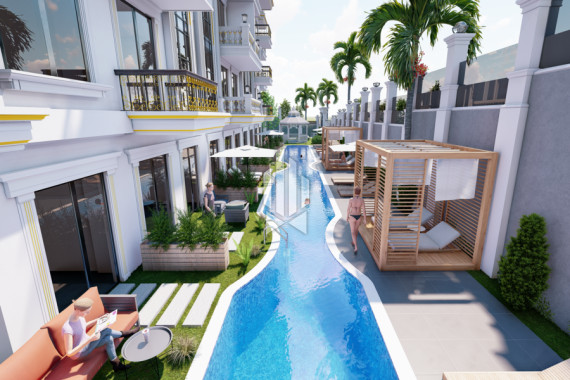 Просторные апартаменты на первом этаже с собственной лаунж-зоной