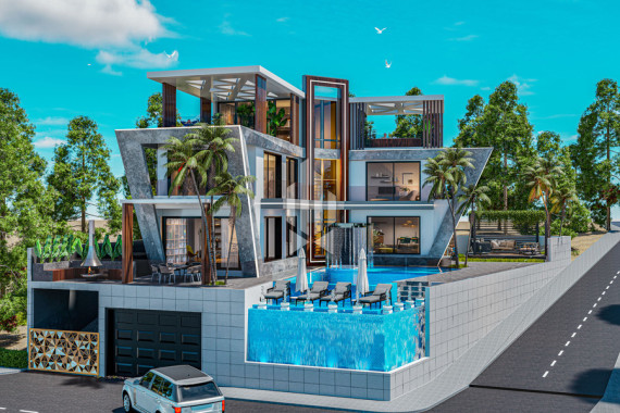 Вилла уникальной планировки с большой придомовой территорией