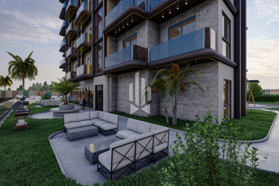 Two-bedroom apartment with a perfectly ennobled green area of the complex