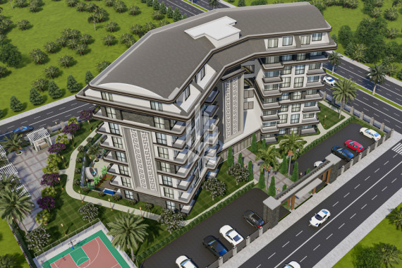 Apartment with one bedroom and a kitchen-living room in a premium complex