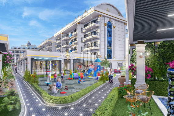 Apartments in a complex with a huge designer landscape area