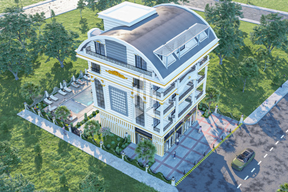 Пентхаус в стильном комплексе с элементами древнеримской архитектуры