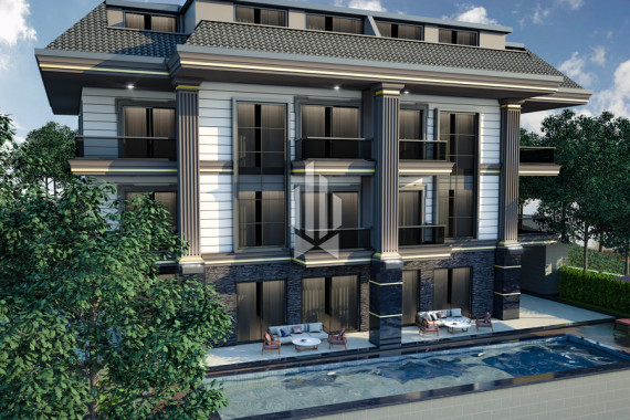 Просторный садовый дуплекс с прямым выходом к бассейну «инфинити»