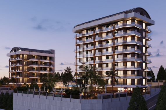 Двуспальный дуплекс с видом на бассейн и зелёную зону комплекса