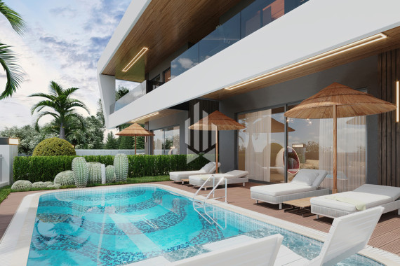 Стильные виллы с полной инфраструктурой на холме живописного района Тепе