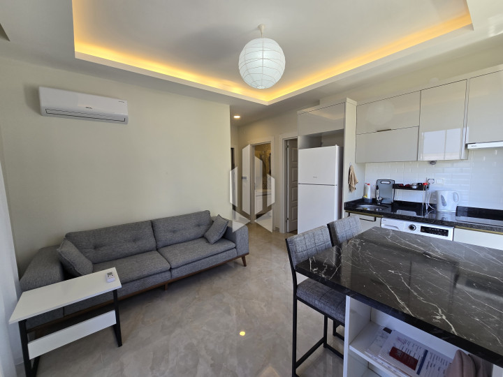 Spaciousness and comfort in a one-room apartment with a kitchen-living room in Gazipasa 16