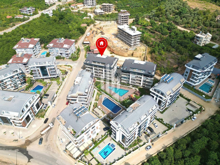 Новая квартира 1+1 в современном жилом комплексе, район Оба 19