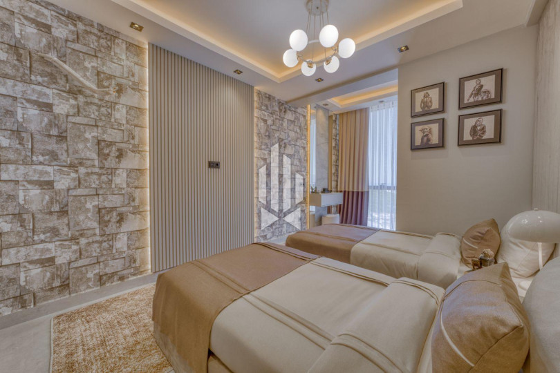 Luxury 4+1 villa with panoramic views of the sea and fortress in Kargicak 22