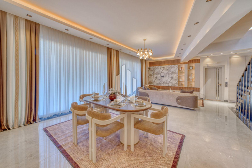 Luxury 4+1 villa with panoramic views of the sea and fortress in Kargicak 40