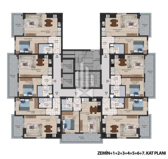 Квартира самой востребованной планировки, Махмутлар 23